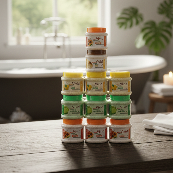 Vivid Natural Face Or Body Scrub Mask Premium Quality Smooth Texture Gentle Formula Comfortable Use | 200g