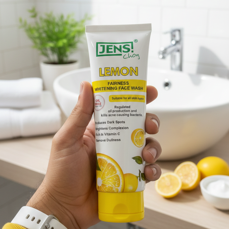 Jens Choy Lemon Fairness Whitening Face Wash Premium Quality Smooth Texture Gentle Formula Comfortable Use - 100g View Gallery - Pakistan