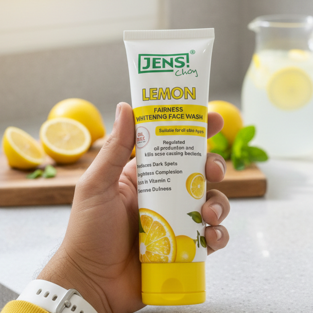 Jens Choy Lemon Fairness Whitening Face Wash Premium Quality Smooth Texture Gentle Formula Comfortable Use - 100g View Gallery - Pakistan