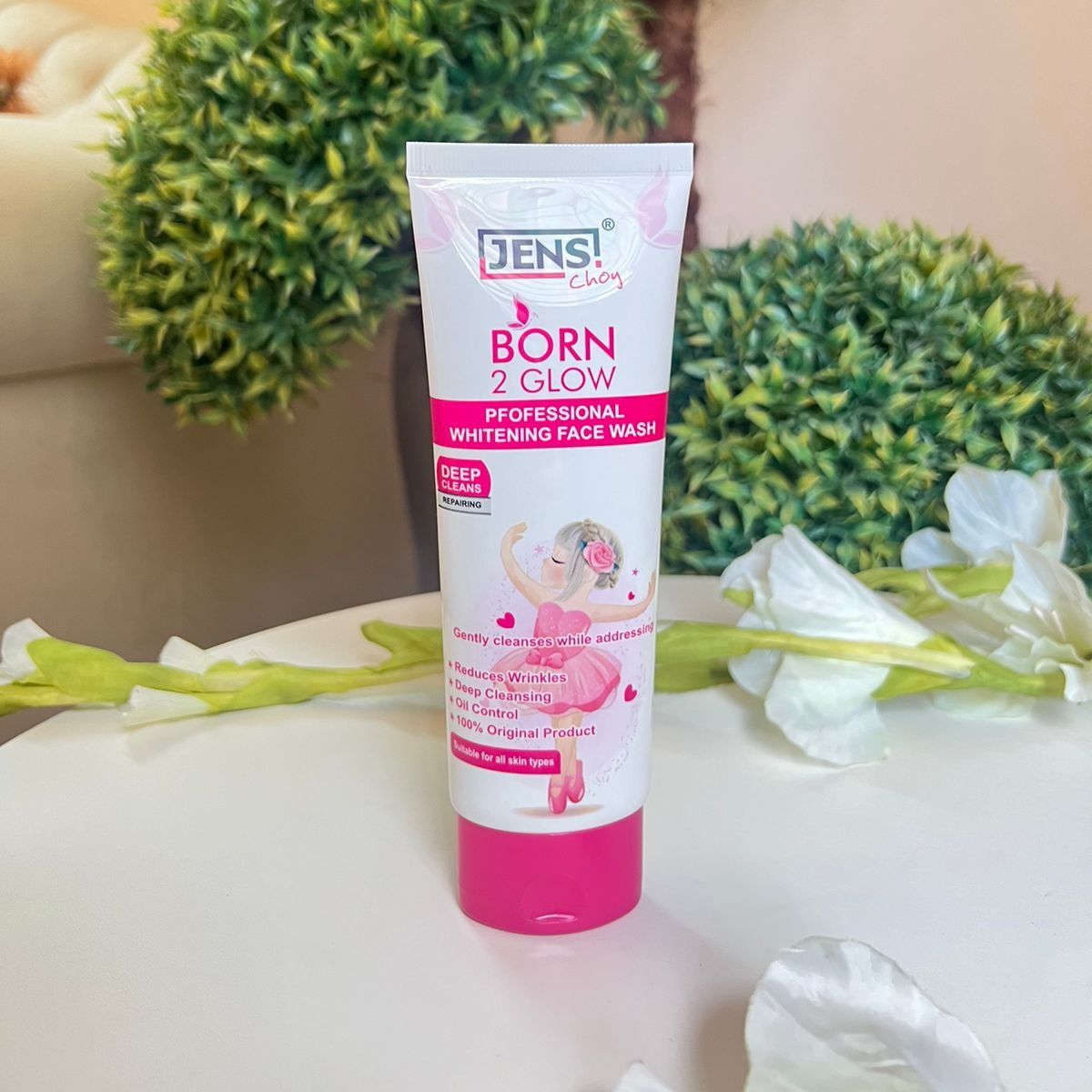 Jens Choy Born 2 Glow Professional Whitening Face Wash Premium Quality Gentle Formula For Daily Skin Care And Bright Appearance - 100g View Gallery - Pakistan