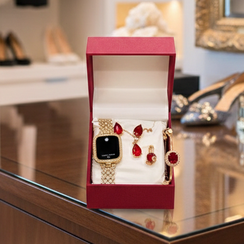 Chic Womens Digital Display Watch With Jewellery Stainless Steel Premium Quality Elegant Design