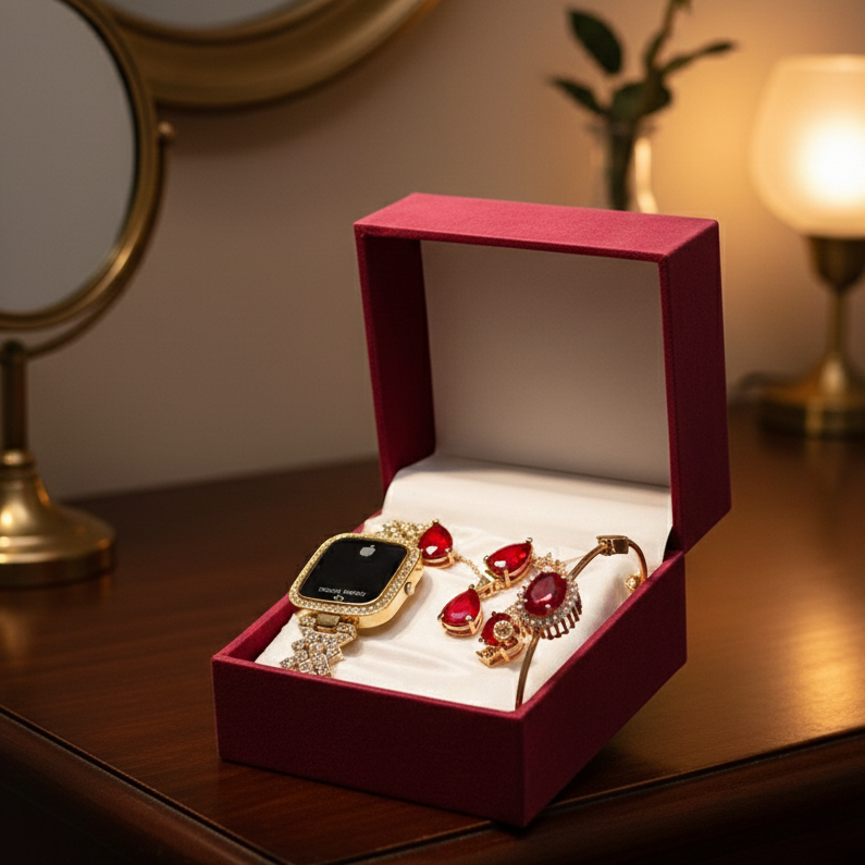 Chic Womens Digital Display Watch With Jewellery Stainless Steel Premium Quality Elegant Design View Gallery - Pakistan