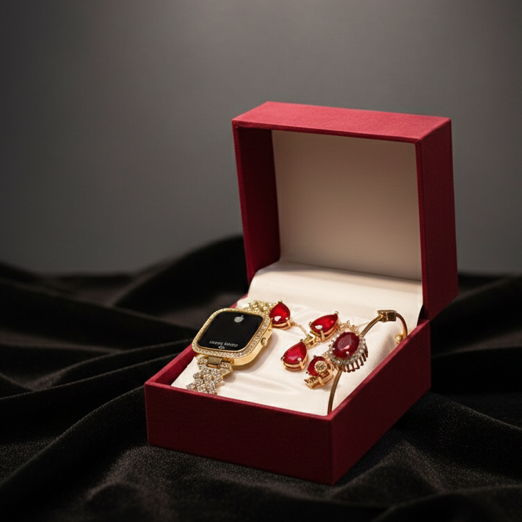 Chic Womens Digital Display Watch With Jewellery Stainless Steel Premium Quality Elegant Design View Gallery - Pakistan