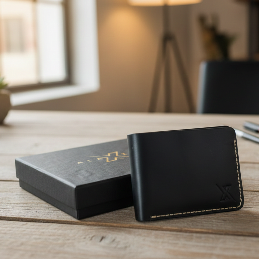 Men’s Rugged Leather Wallet | Black Cow Leather | Durable & Stylish | Premium Quality View Gallery - Pakistan