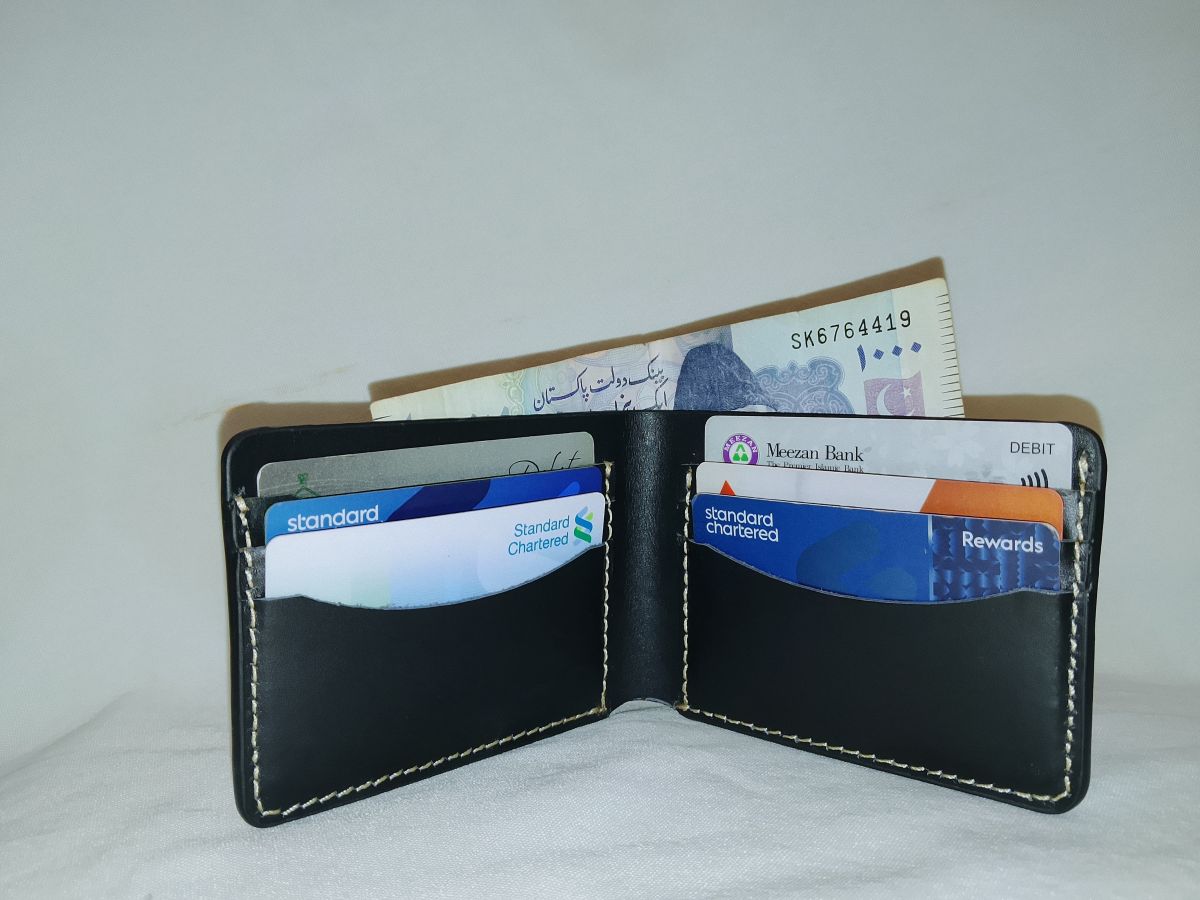 Men’s Rugged Leather Wallet | Black Cow Leather | Durable & Stylish | Premium Quality View Gallery - Pakistan