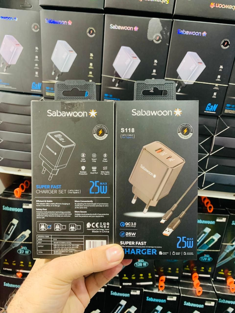 Sabawoon S118 Charger | Original Quality | Fast Charging Adaptor with Cable | Durable & Reliable View Gallery - Pakistan