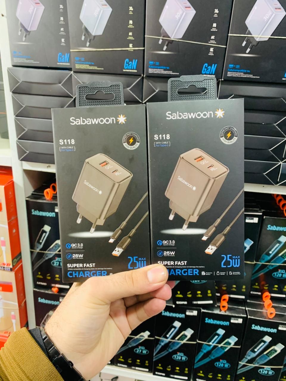 Sabawoon S118 Charger | Original Quality | Fast Charging Adaptor with Cable | Durable & Reliable View Gallery - Pakistan