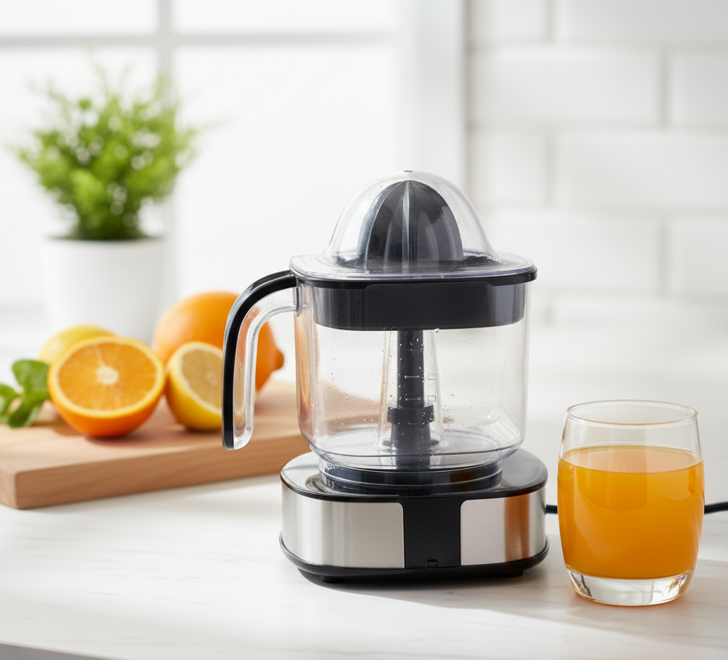 Premium Stainless Steel Electric Citrus Juicer: High-Efficiency Pulp-Control Extractor with Integrated Measurement Pitcher View Gallery - Pakistan