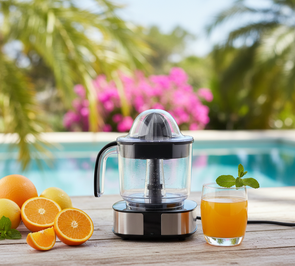 Premium Stainless Steel Electric Citrus Juicer: High-Efficiency Pulp-Control Extractor with Integrated Measurement Pitcher View Gallery - Pakistan
