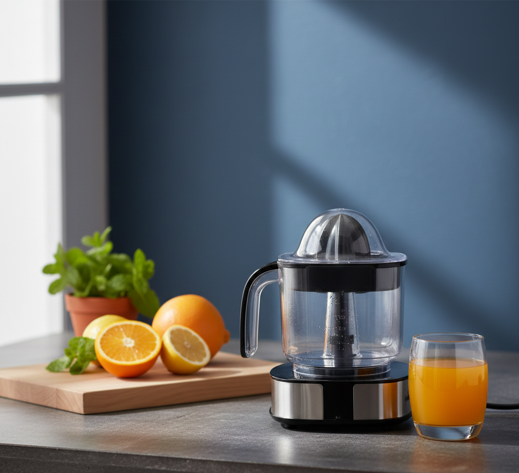 Premium Stainless Steel Electric Citrus Juicer: High-Efficiency Pulp-Control Extractor with Integrated Measurement Pitcher View Gallery - Pakistan