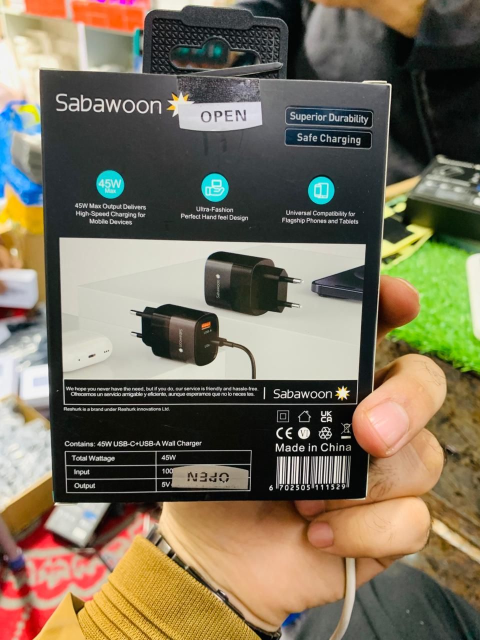Sabawoon S111 Original Adopter | USB Fast Charging | PD Super Fast Charging | Without Cable View Gallery - Pakistan