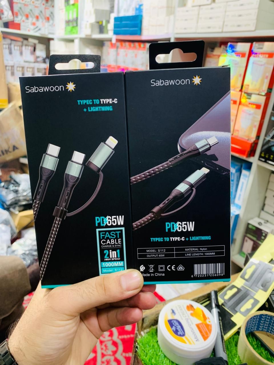 Sabawoon S112 2‑in‑1 Cable | New Model PD 65W | 100% Original Quality | Fast Charging View Gallery - Pakistan