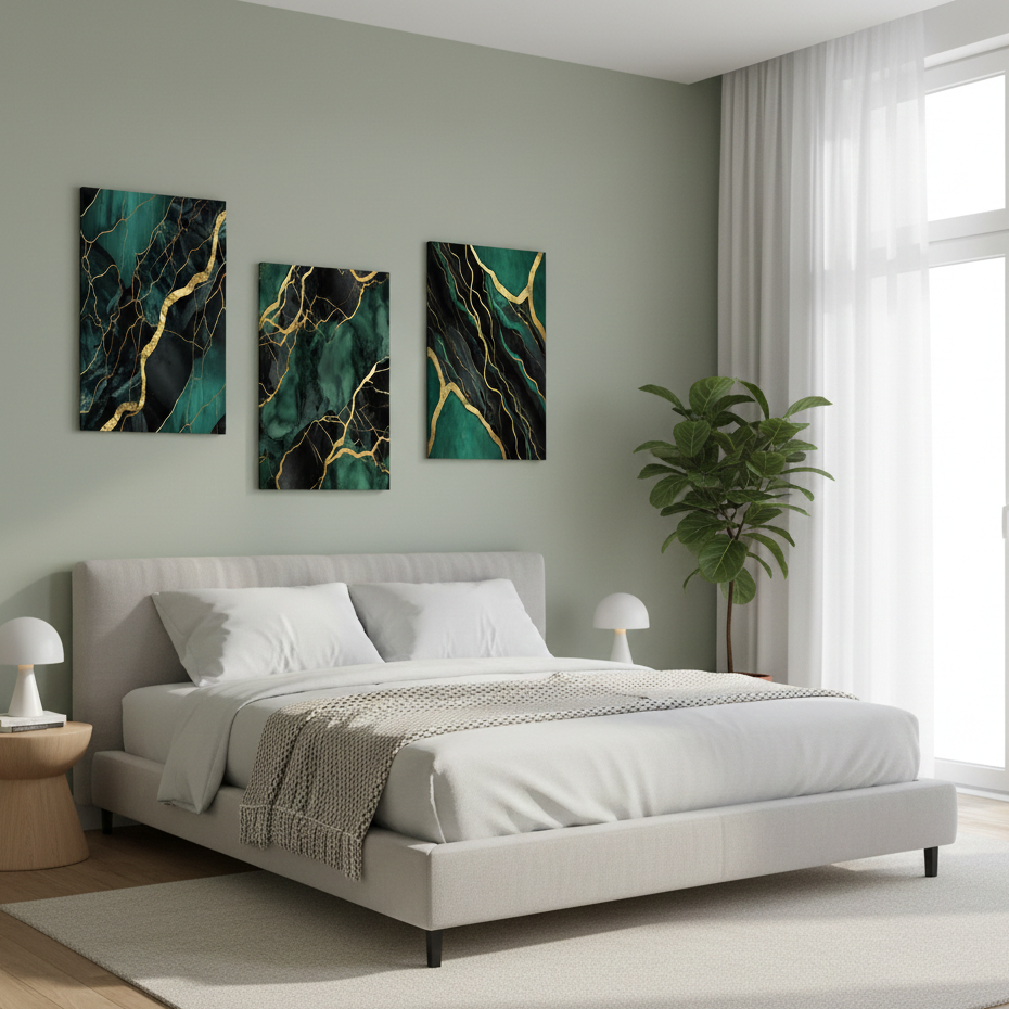 3 Pc Marble Design Phototiles Wall Art Set | Elegant Self‑Adhesive | Premium Smooth Finish | Size 8x11 View Gallery - Pakistan