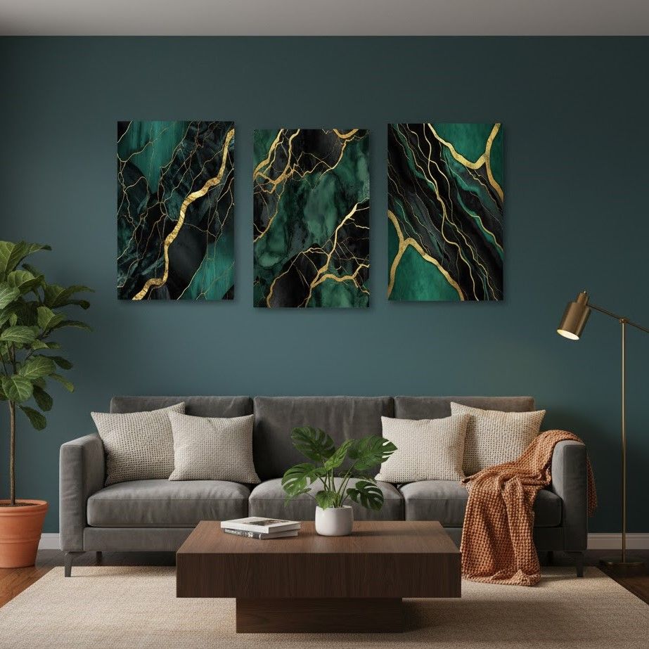 3 Pc Marble Design Phototiles Wall Art Set | Elegant Self‑Adhesive | Premium Smooth Finish | Size 8x11 View Gallery - Pakistan