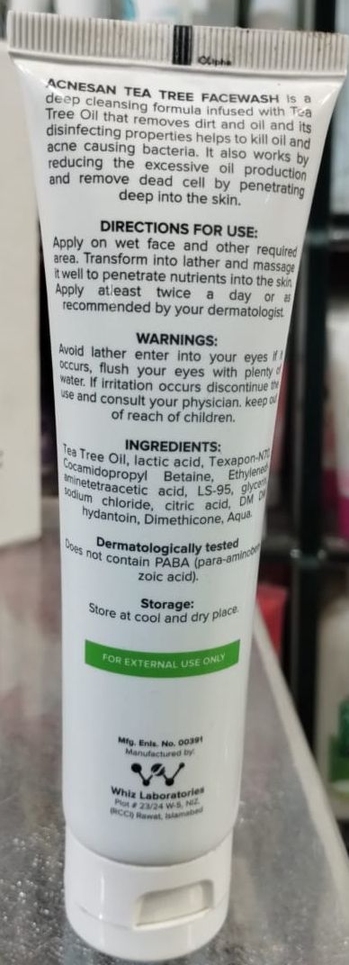 Acnesan Tea Tree Facial Cleanser For Oily Skin Gentle Formula Smooth Texture Deep Cleansing - 100ML View Gallery - Pakistan