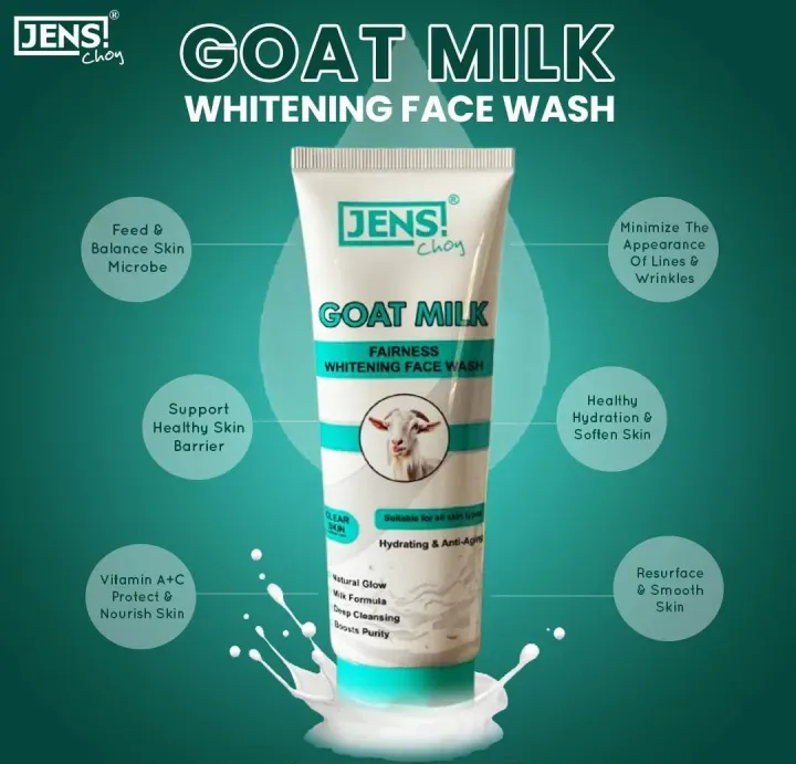 Jens Choy Goat Milk Fairness Whitening Face Wash Gentle Formula Brightening Effect Premium Quality - 100g View Gallery - Pakistan
