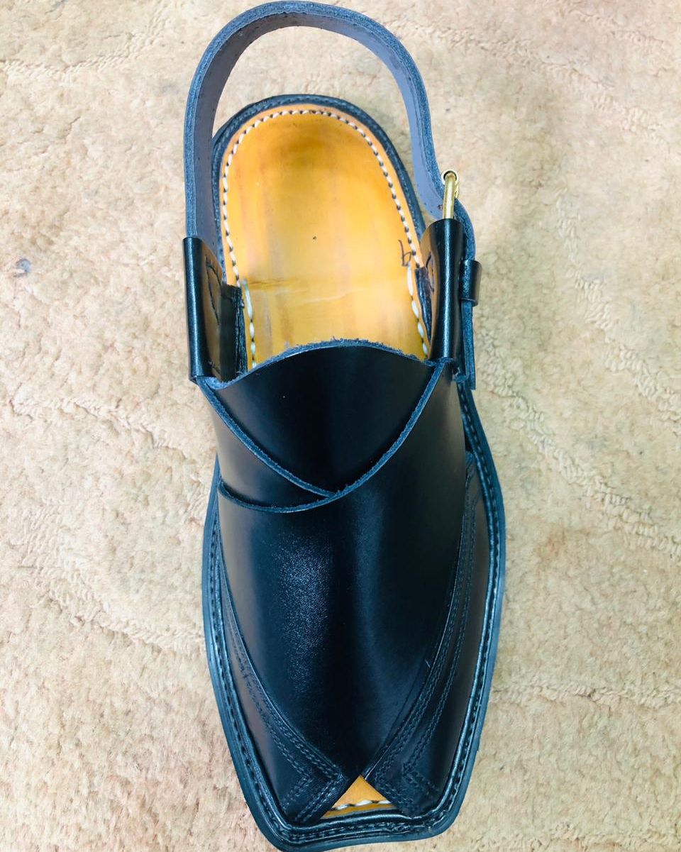 Black Peshawari Chappal Traditional Design Premium Quality Smooth Finish Comfortable Wear For Daily And Special Occasions View Gallery - Pakistan