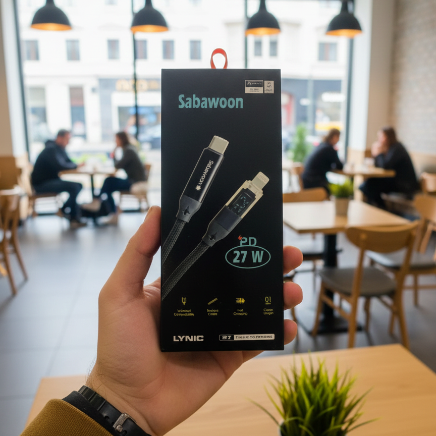 Sabawoon S125 Type‑C to iPhone Cable | 100% Original | Digital Display