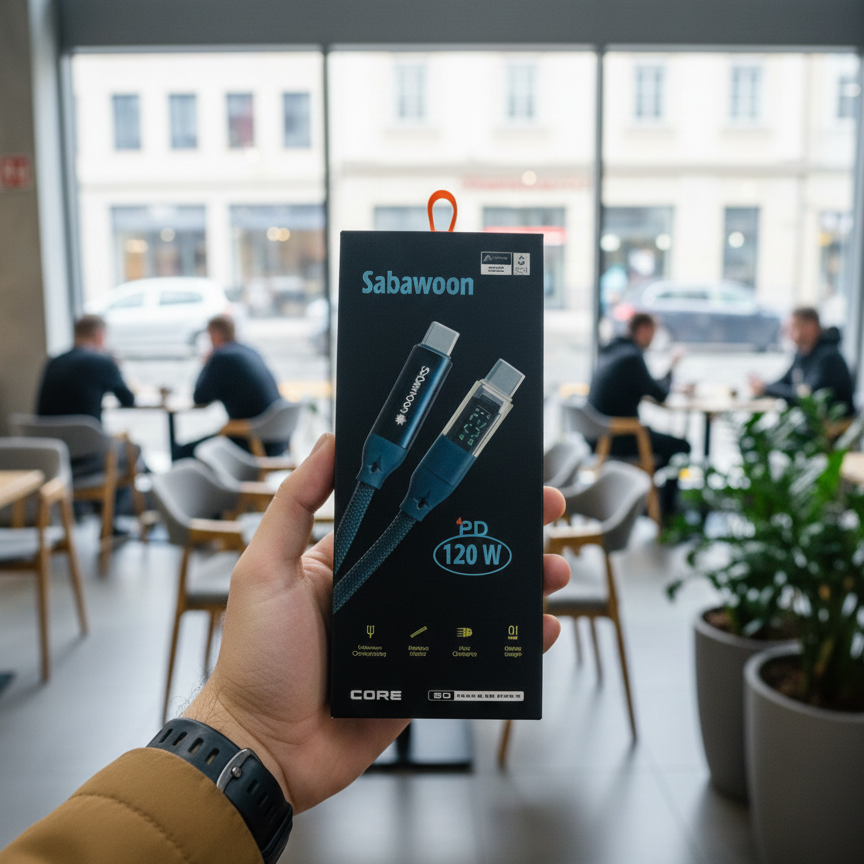 Sabawoon S116 Type‑C to Type‑C Cable | 120W | Digital Display | 100% Original View Gallery - Pakistan