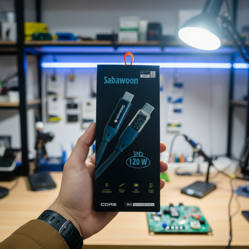 Sabawoon S116 Type‑C to Type‑C Cable | 120W | Digital Display | 100% Original View Gallery - Pakistan