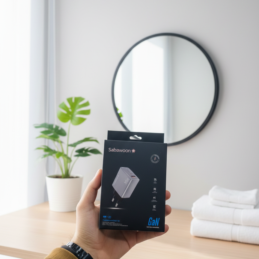 Sabawoon GAN S120 30W Adopter  | USB + PD | All Mobile Options | Without Cable View Gallery - Pakistan