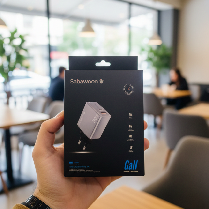 Sabawoon GAN S120 30W Adopter  | USB + PD | All Mobile Options | Without Cable View Gallery - Pakistan