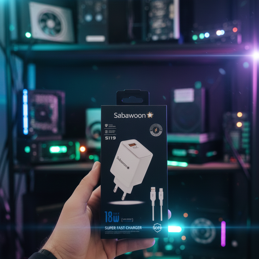 Sabawoon S119 Fast Charging Charger 🔌 | 18W Original | With Micro Cable