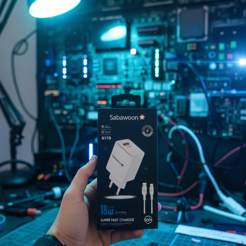 Sabawoon S119 Fast Charging Charger 🔌 | 18W Original | With Micro Cable View Gallery - Pakistan
