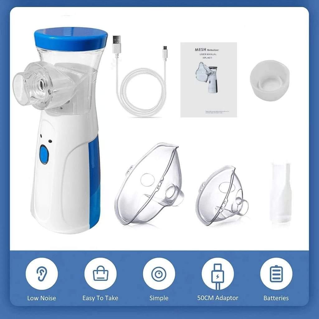 Portable Mesh Nebulizer USB & Battery Operated | Mini Nebulizer With Mask | Personal Inhaler for Efficient Respiratory Care View Gallery - Pakistan