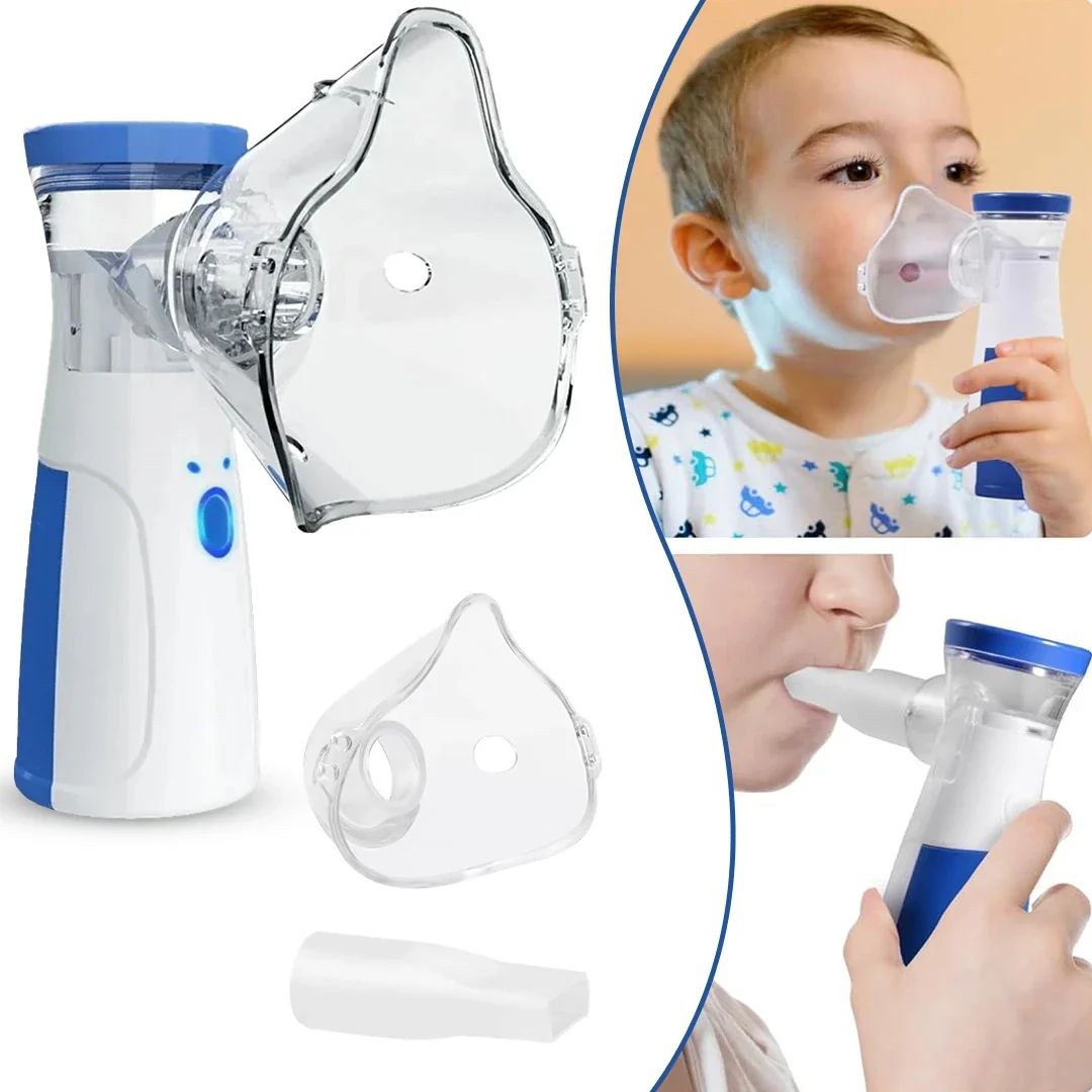 Portable Mesh Nebulizer USB & Battery Operated | Mini Nebulizer With Mask | Personal Inhaler for Efficient Respiratory Care View Gallery - Pakistan