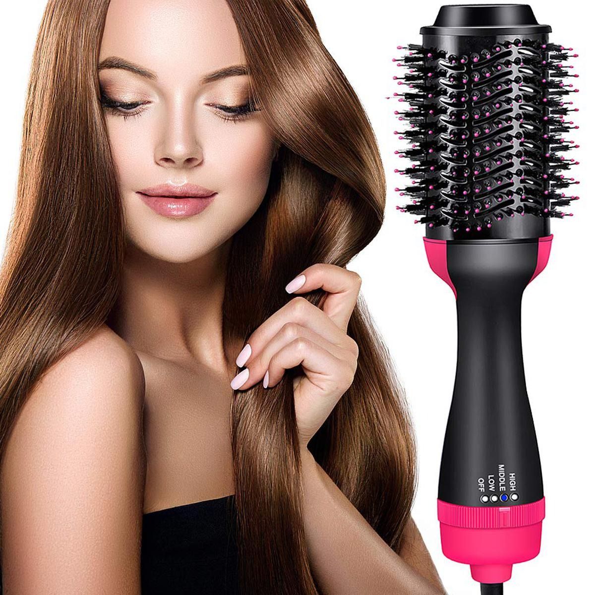3‑in‑1 Hair Dryer with Comb, Hair Straightener & Curler for Easy Styling View Gallery - Pakistan