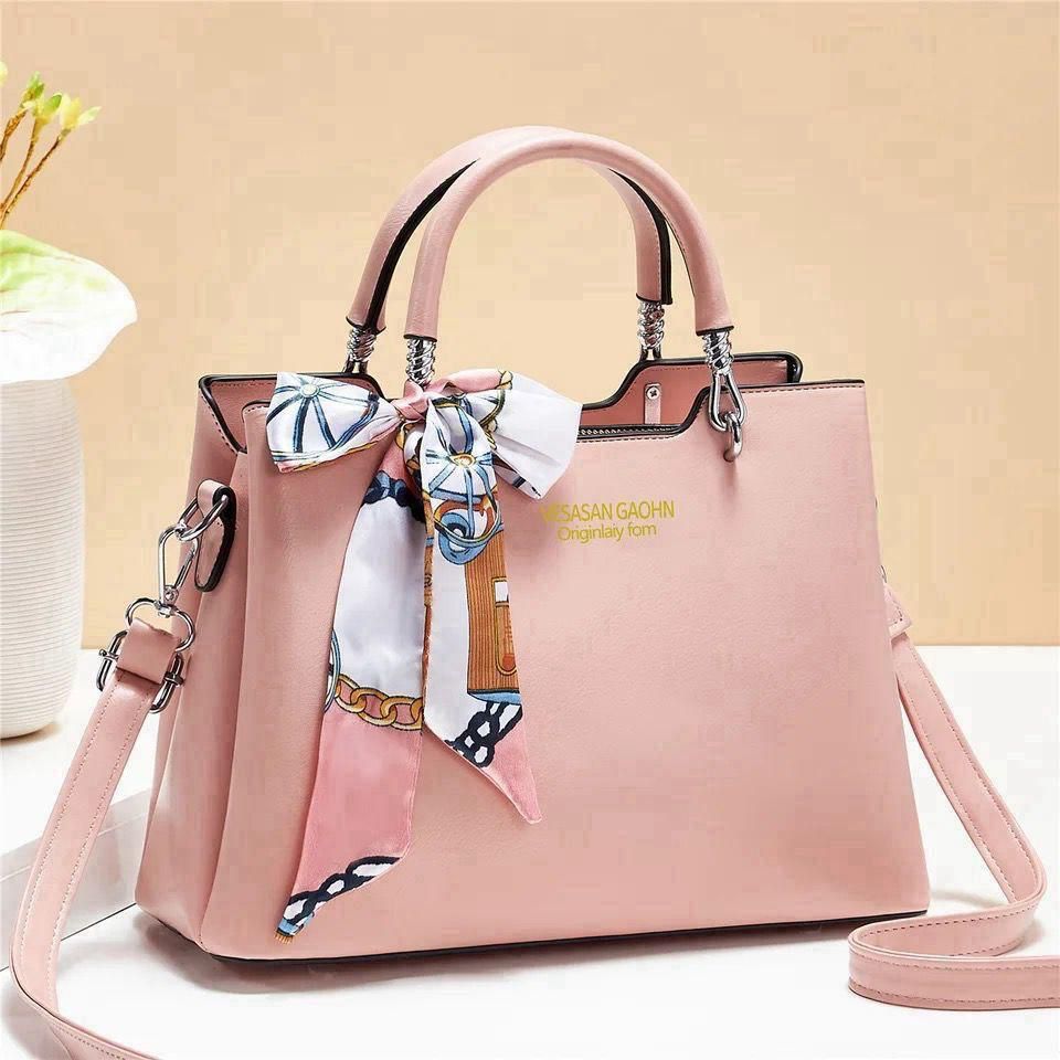 1Pc Vesasan Gaohn Faux Leather Handbag With Decorative Scarf Elegant Design Premium Quality View Gallery - Pakistan
