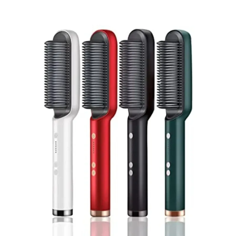 909 Hair Straightener Brush | 6 Heating Modes Electric Hair Straightener Comb (Random Color) View Gallery - Pakistan
