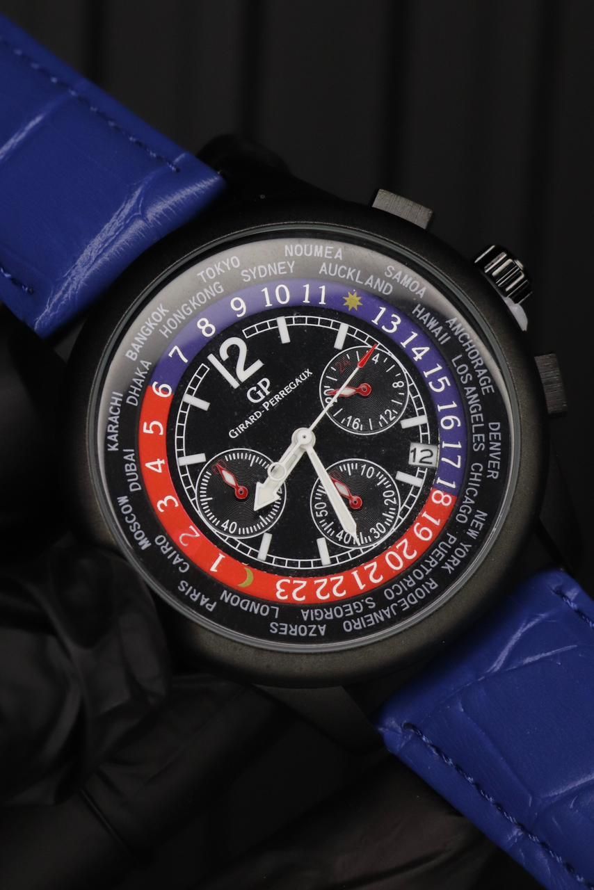 Casino Design Chronograph Leather Strap Watch Vintage Inspired Dial Functional Sub Dials Precise Quartz Movement