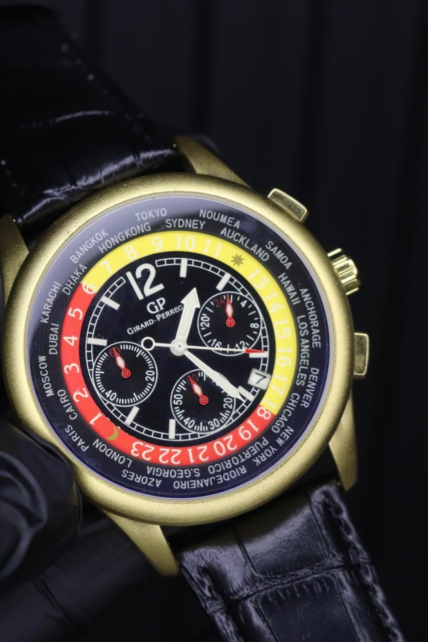 Casino Design Chronograph Leather Strap Watch Vintage Inspired Dial Functional Sub Dials Precise Quartz Movement View Gallery - Pakistan