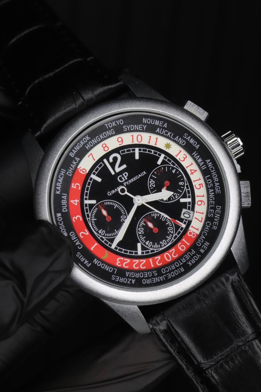Casino Design Chronograph Leather Strap Watch Vintage Inspired Dial Functional Sub Dials Precise Quartz Movement View Gallery - Pakistan