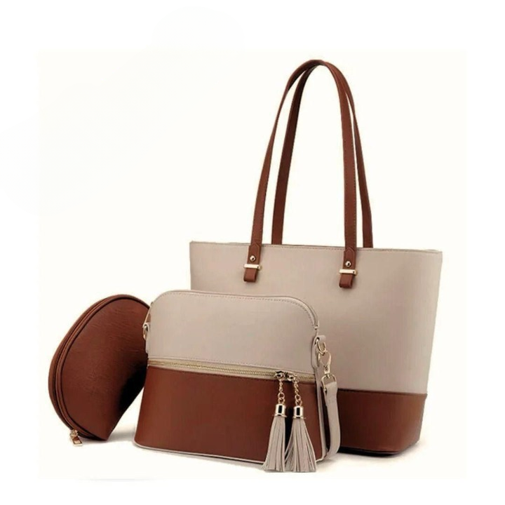 3 Piece Tote Handbag Elegant Design Premium Quality Smooth Finish Easy Carry For Daily Fashion Needs View Gallery - Pakistan