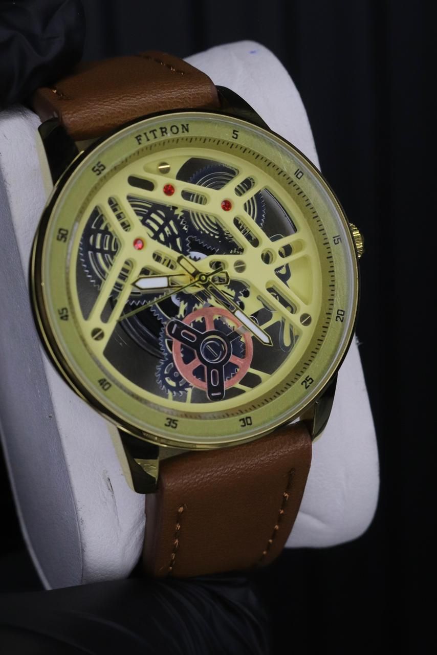 Fitron Classic Chrono: Sophisticated Minimalist Stainless Steel Watch with Genuine Leather Strap and Reliable Quartz Movement ( WITHOUT BOX ) View Gallery - Pakistan