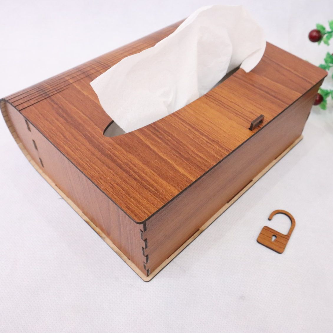 Plain Wooden Tissue Box Elegant Design Smooth Finish Easy Use Durable Construction For Home And Offices