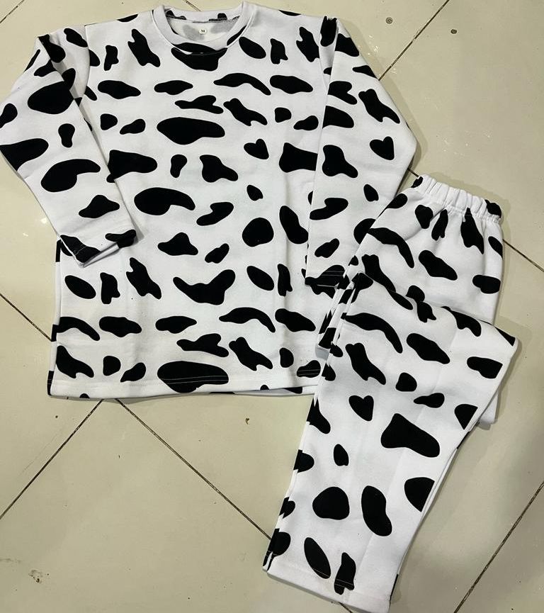 White Cow Printed Tracksuit Stylish Design Smooth Comfort Easy Wear Durable Stitching View Gallery - Pakistan
