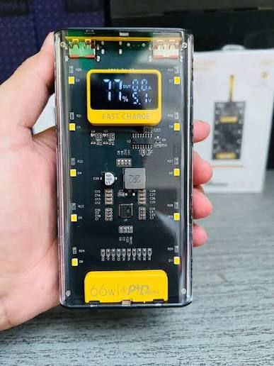 66W Super Fast Charging Transparent Power Bank 20000 MAH with Digital Display View Gallery - Pakistan