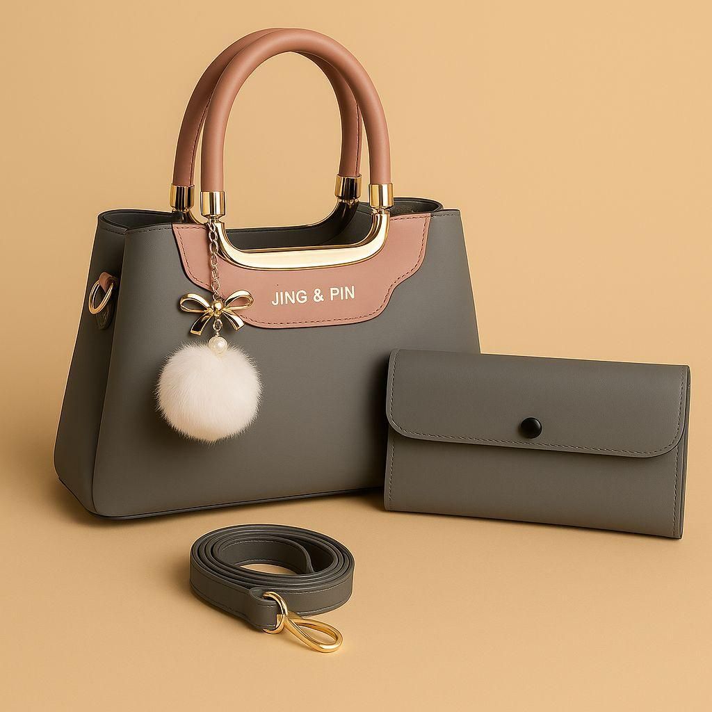 Premium 'JING & PIN' Ladies Handbag Collection with Clutch and Shoulder Strap Option View Gallery - Pakistan