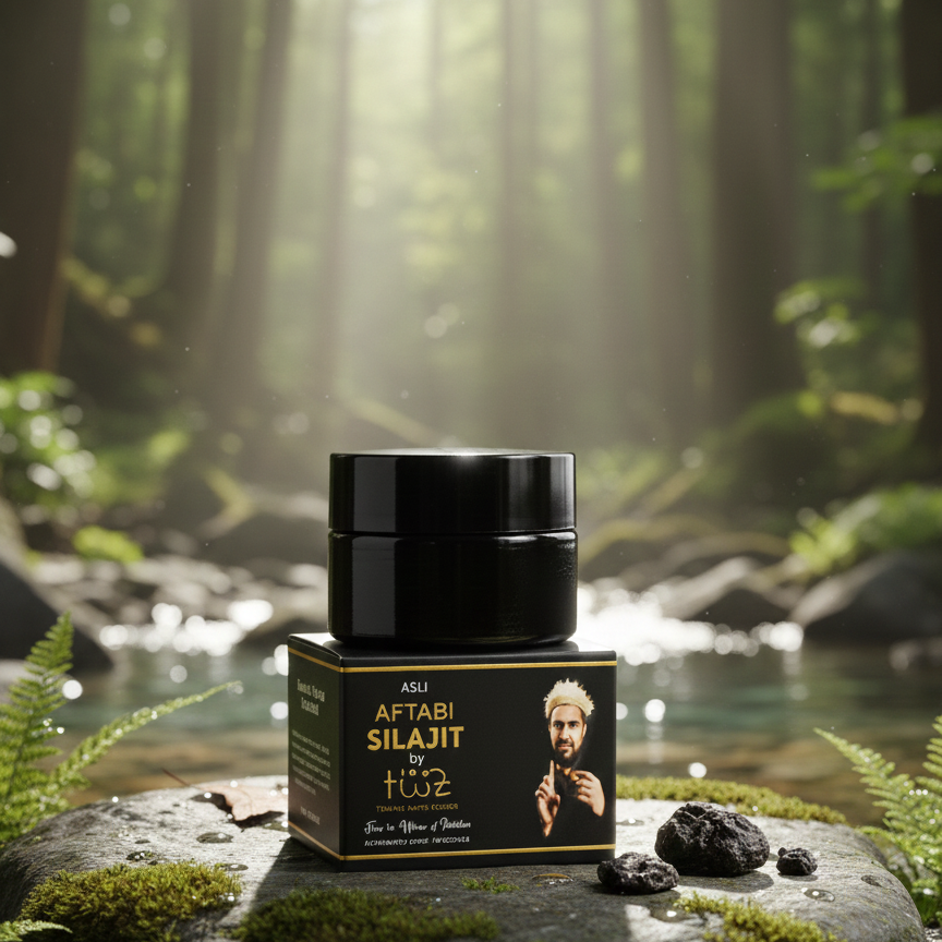 ASLI AFTABI SHILAJIT by T W Z: Pure Himalayan Gold Resin - Traditional Ayurvedic Supplement for Wellness, Energy, and Vitality (30g) View Gallery - Pakistan