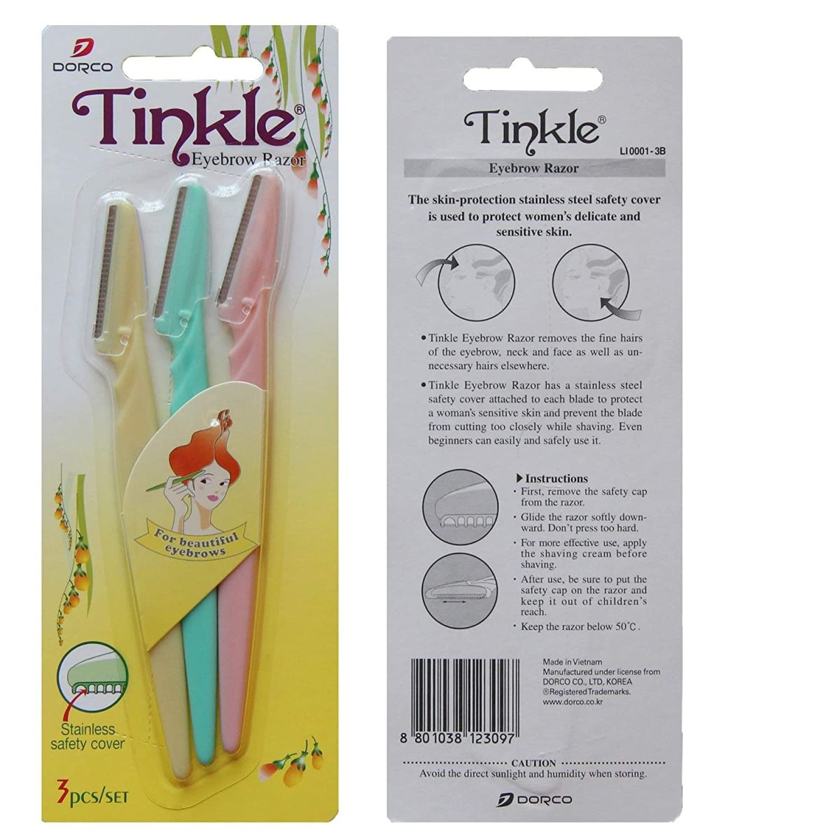 Pack of 3 Tinkle Eyebrow & Facial Hair Razor for Women View Gallery - Pakistan