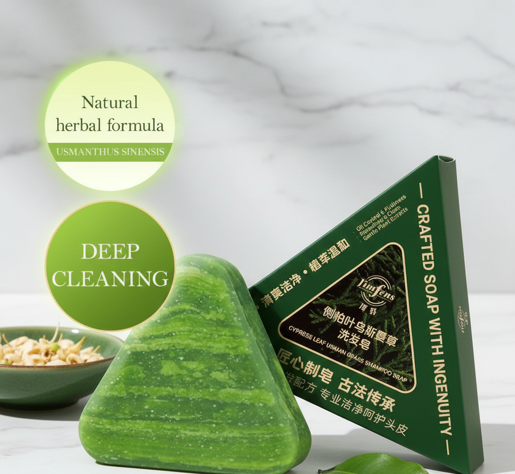 Timfens Cypress Leaf Usman Grass Shampoo Soap Bar - Natural Herbal Formula for Deep Cleansing & Oil Control View Gallery - Pakistan