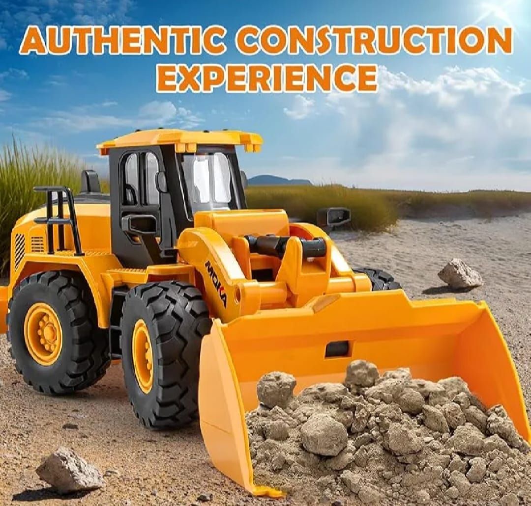 The Perseids Remote Control Bulldozer – 1/16 Scale 11 Channel Heavy RC Construction Toy with Lights &amp; Sound, Yellow