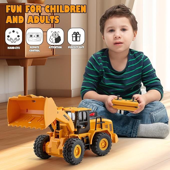 The Perseids Remote Control Bulldozer – 1/16 Scale 11 Channel Heavy RC Construction Toy with Lights & Sound, Yellow View Gallery - Pakistan