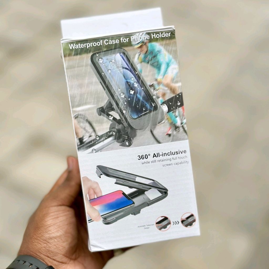 Bike Handlebar Waterproof Case Phone Holder – Full Touch Screen, Secure Mount for Cycling &amp; Travel