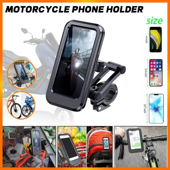 Bike Handlebar Waterproof Case Phone Holder – Full Touch Screen, Secure Mount for Cycling & Travel View Gallery - Pakistan