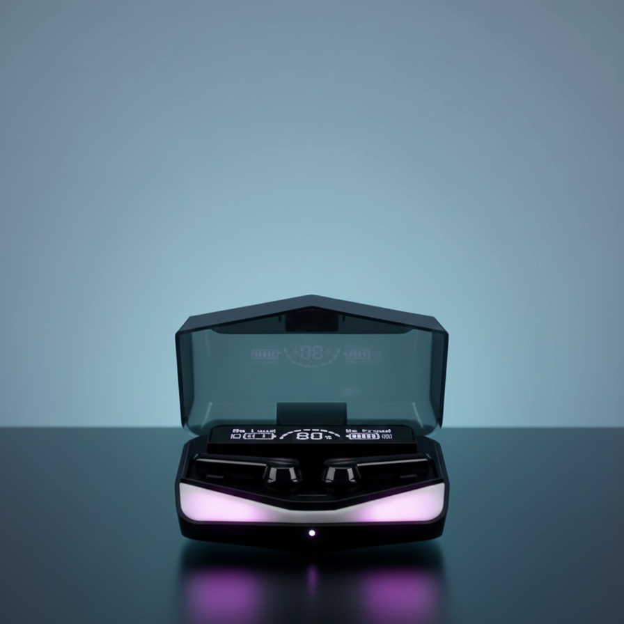 DAMIX M28 TWS Wireless 5.3 Gaming Earbuds with LED Power Display, Dual Mode (Game/Music), Low Latency, and HD Mirror Design